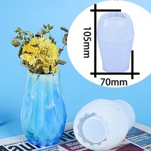 홈공방 레진아트 실리콘몰드 3d 꽃병 금형 diy 수제 꽃 냄비 시멘트 석고 클레이 수지 금형 만들기 다각형 장미 꽃병 금형 홈 장식, 02