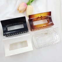 사각 유광 무광 투명 헤어 집게핀 4개 1set