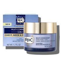 미국발송 RoC 멀티 코레시온 5 in 1 가슴 목 얼굴 모이스처라이저 크림 SPF 30 목 탄력 및 주름 비타민 E & 시어 버터 오일 프리 스킨 케어 1.7온스