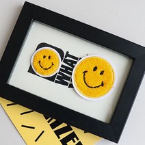 (2개세트)40 60mm뽀글이스마일 와펜