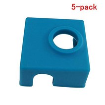 5X 3D Printer Heat Block Silicone Sock MK7 MK8 MK9 Hotend Heating Block Cover for Makerbot Creality, 1, Blue
