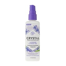 CRYSTAL 미네랄 데오도란트 스프레이 - 바디 데오도란트 24시간 냄새 방지 라벤더 및 화이트 티 스프레이 얼룩 방지 염화 알루미늄 및 파라벤 프리 118.3ml(4액