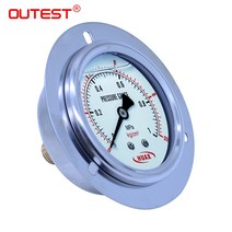 아날로그 차압계 OUTEST 축 방향 스테인레스 스틸 공기 오일 물 유압 압력 게이지 스레드 G 1/4 17 측정 범, 15 0-0.7Mpa