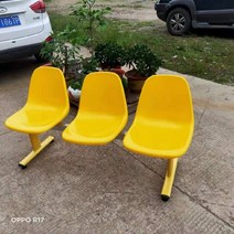 야외벤치 컬러 벤치 운동장벤치 풋살장벤치 야구장벤치 컬러벤치 공공벤치, 3인용 노랑 의자+노랑 다리