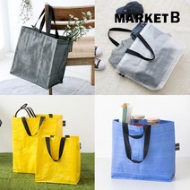 마켓비 장바구니 1+1 타포린백 쇼핑백 에코백 비닐 미니 휴대용 MK0008, FILSTEM 캐링백 블루베리 L