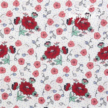 바이핸즈 면20수 피드색 꽃무늬 패브릭 퀼트 원단 - 1/2yd, 7.다알리아-레드