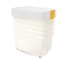 주연화학 에스씨리빙클럽 멀티리빙박스 58L, 내츄럴, 4개입