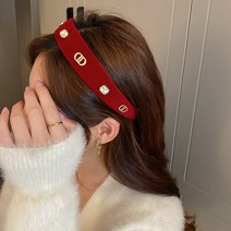 티아란 블랙 바로크 앤틱 벨벳 넓은 머리띠 헤어밴드