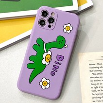 핫티몰 귀여운 꽃가방 다이노 공룡 캐릭터 프린팅 젤리 휴대폰 케이스