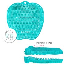 간편발씻기 풋케어 각질제거 애플지압 브러쉬 발매트, 쿠팡BST 애플발매트 민트_1개