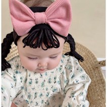 가발헤어밴드 아기 유아 위그햇 아기셀프촬영소품 50일 100일 200일 돌, 핑크분홍, 1개