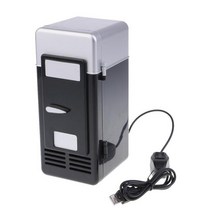 휴대용 자동차 미니 냉장고 5V 열 및 차가운 USB LED 빛, 01 Black, 01 Black