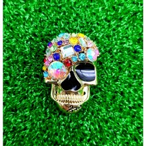 [캐디천사]스컬 골프볼마커/볼마크 큐빅마커 캐디용품 골프악세사리 파크골프 골프용품, 골드