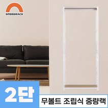 중량랙 앵글 선반 진열대 메탈랙 2단 1100 x 300 x 1500, 12mm 강화 MDF
