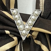 V자 진주 넥보우 스카프 링 방도 실버 승무원 미차 목손수건 코디 고리 성인 목수건 어른 쁘띠 짧은 사용법 미니 머플러링 홀더 작은 홀드 포인트 악세사리