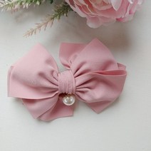 쫀쫀 볼륨리본 자동핀(pink)