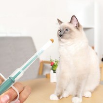 고양이 알약 먹이기 주사기 강아지 영양제 주입도구 물약 소형견, 레드