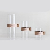 가죽장식 포인트 식탁 협탁 꾸미기 유리 화병 감성 원룸 인테리어소품 디자인꽃병 힐링 사장실, 상세페이지 참조