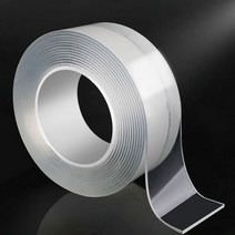 가발 테이프 5M x 3cm 1mm 투명 양면 접착 나노 강력한 테이프 재사용 가능한 탈착식 세척 욕실, 30mm, 3M, 3M