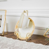 엔틱and데코 찻잔 커피잔 걸이 접시이젤 그릇 스탠드 거치대 받침대 정리 골드 실버, 3. 커피잔 걸이형 꼬임타입