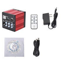 51MP 1080P FHD 디지털 현미경 180X C 마운트 렌즈 HDMI USB 산업용 전자 현미경 카메라 전화 수리 납땜용, 빨간 카메라