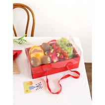 화예원 대형 과일 생일 선물 상자 고급 투명 에바폼리본 오픈상자 포장 박스 케이스, 레드박스 단품