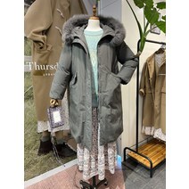 써스데이아일랜드 폭스 퍼 롱 야상 다운 점퍼(T228ADJ532W)(1302873)