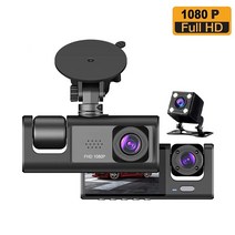 오토바이 블랙박스 차량용 DVR 3 개 듀얼 대시캠 비디오 24 시간 주차 모니터링 1080P, 아무도_01=3Channel-BL