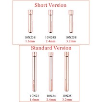 용접노즐 10pcs TIG 콜릿 용접기 소모품 1.6mm 2.0mm 텅스텐 전극 WP17 WP26 토치, 02 Short Version_01 1.6mm