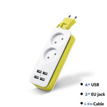 캠핑 용 릴선 전기선 리드선 연장선 케이블릴 오토릴선 소켓타워 3000w eu 1, 2ac 4usb 녹색
