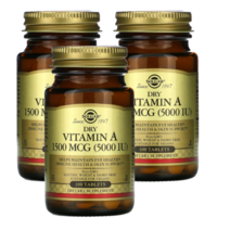 솔가 Solga 건조비타민에이 비타민A 1500mcg 지용성비타민 5000 100정 3병