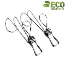 ECOM 스테인레스 후크 집게고리, 6개입