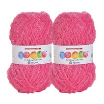 [앵콜스] (10+1) 웰빙 수세미 반짝이(2볼묶음) 80g 원조 수세미실 퐁퐁 아크릴 수세미, 22 꽃핑크(2볼묶음)