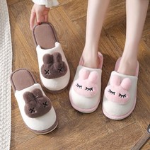 BEST 따뜻한 실내용 실내화 귀여운 이쁜 슬리퍼 포근한 아동용 토끼 여성용 만화 거실화, 색상_브라운42-43(260-265)