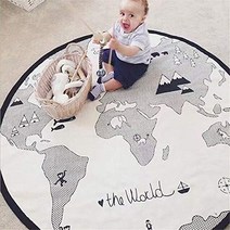 53 Inches Adventure World Map Pattern Baby Crawling Mats Game Blanket Floor Playmats Kids Infant Chi, 1