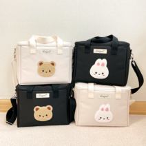 아기 기저귀가방 이유식 보냉백 파우치 출산가방 산모선물 가방, 01_ivory_뚱곰이