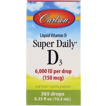 Carlson Labs Super 데일리 D3 150 mcg (6000IU) 0.35 fl oz (10.3 ml)