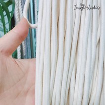 고급 스트링 (아이보리 블랙) 고급 우동끈 마크라메실 재료 DIY 가방만들기 실 재료, 200야드(타래)_아이보리(중)_순면, 1개