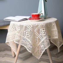 사인모아 뜨개니트 테이블보[5type] 식탁보 인테리어소품, XL사이즈(150x220), 아이보리