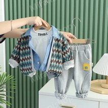 데일리 어린이 패션 의류 한 벌 봄 가을 소년 소녀 코트 셔츠 바지 아기 유아 의류