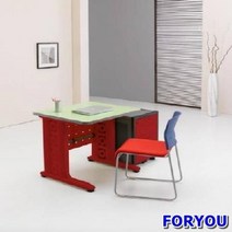 Foryou2812 일자형책상 컴퓨터책상 조립식책상 철제책상 책상 책장 책꽂이, 화이트 옐로우