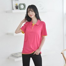 기타 쿨론 페브릭 이중 카라티 반팔 티셔츠 (남여공용)