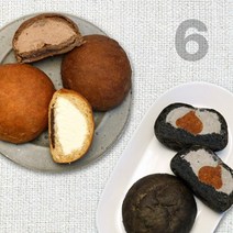 그림의빵 설탕없이 달콤한 저탄수 저당 크림빵 3종 세트, 6입, 우유/흑임자