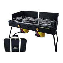 스노우라인 포터블 트윈버너 블랙 캠핑 스토브, 1개