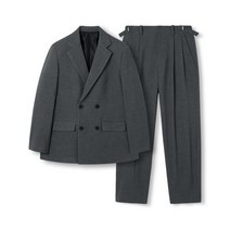 ANOBLIR 노치드 더블 브레스티드 셋업 수트 그레이] NOTCHED DOUBLE BREASTED SET UP SUIT GRAY]