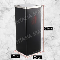 흡연실 재떨이 스테인레스 휴게소 라운드 쓰레기통 호텔 로비 야외 엘리베이터 입구, 내부배럴이있는검은색조가비정사각형24-24-62