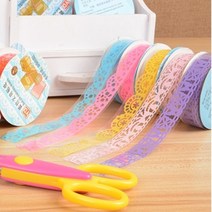 CAILOOM 마테 컬러 레이스 마스킹 색깔 테이프 다이어리 꾸미기 다꾸 제작, 1P, 검정색