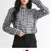 [넘버나인] 헨리넥 포켓 깅엄체크 셔츠