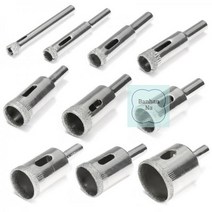 TOOL공구 6-30mm 유리 타일 대리석 구멍 천공 타공 유리홀쏘 10개 세트, 상세페이지 참조