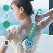 Zeresi 실리콘 전동 바디 브러쉬 5개 브러쉬 탈부착 가능 세트, 자주색